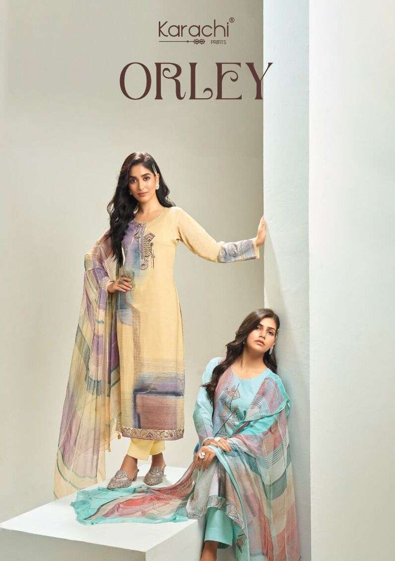 ORLEY BY KARACHI PRINTS 1001 TO 1004 SERIES PURE CAMBRIC PRINTED DRESSES