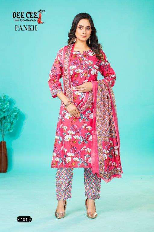 PANKH BY DEE CEE 1001 TO 1006 SERIES DESIGNER COTTON PRINT DRESSES