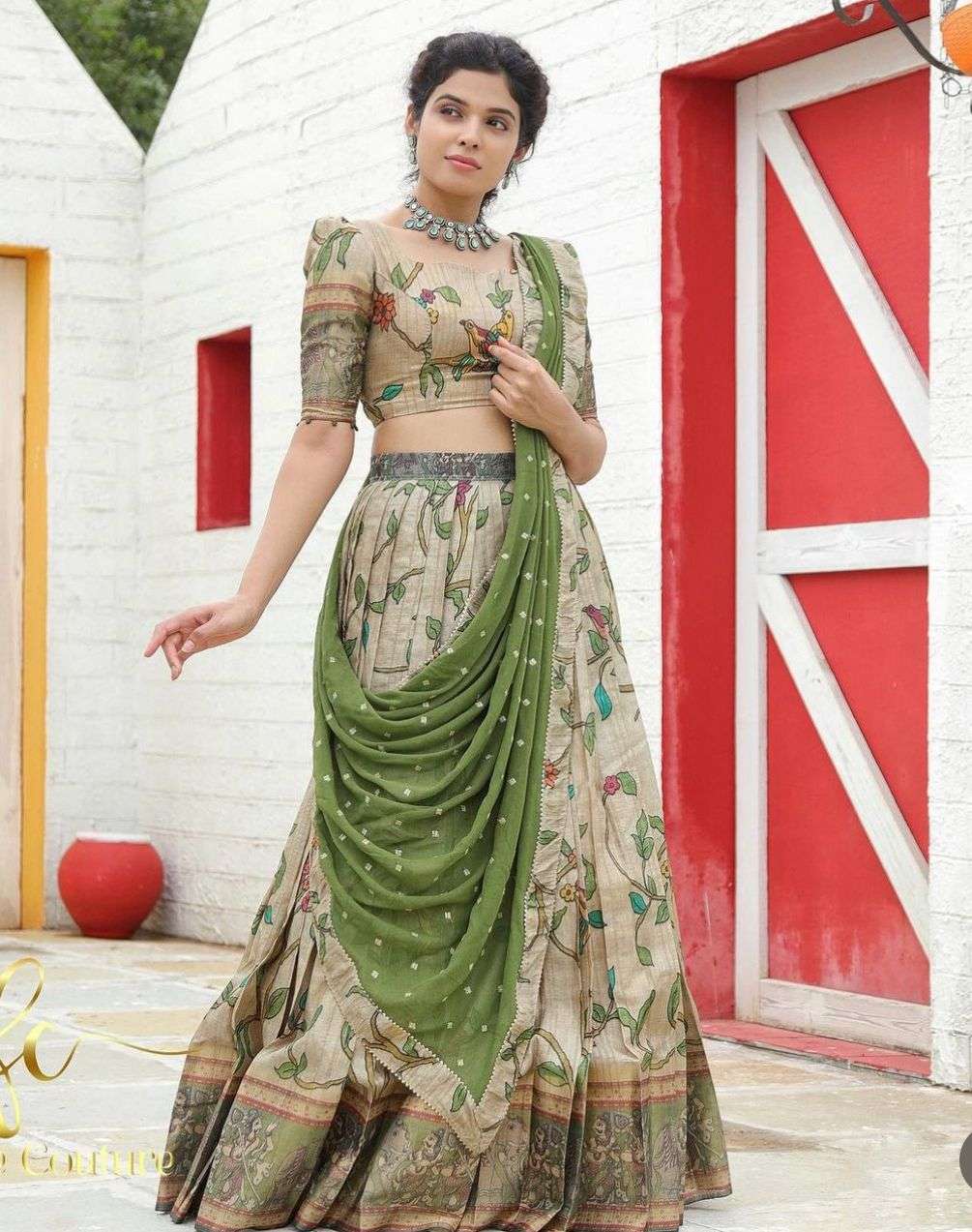 PC-337 BY ASLIWHOLESALE DESIGNER FANCY MALHARI SILK THREAD WORK LEHENGAS