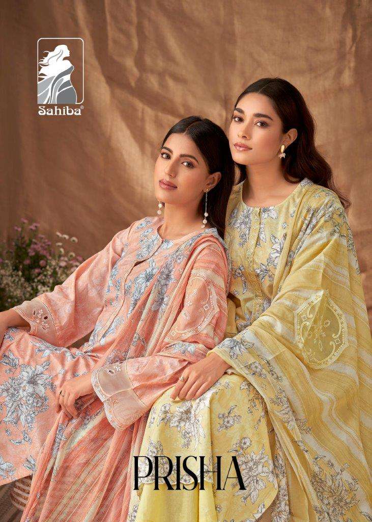 PRISHA BY SAHIBA DESIGNER PURE COTTON LAWN DIGITAL PRINT HANDWORK DRESSES