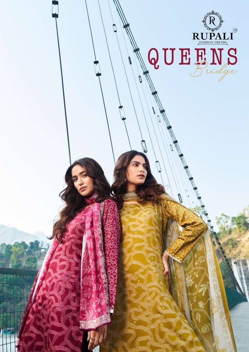 QUEENS BRIDGE BY RUPALI FASHION TRENDS DESIGNER JAAM SATIN PRINTED DRESSES