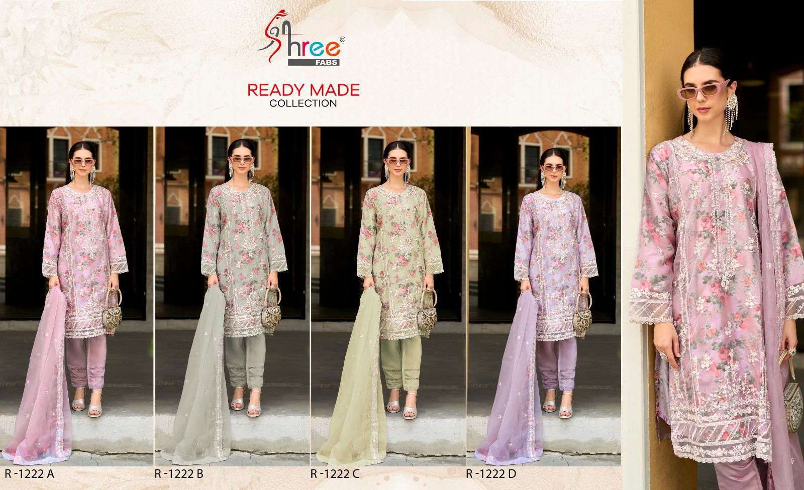 R-1222 COLOURS BY SHREE FABS HEAVY EMBROIDERED ORGANZA PAKISTANI DRESSES