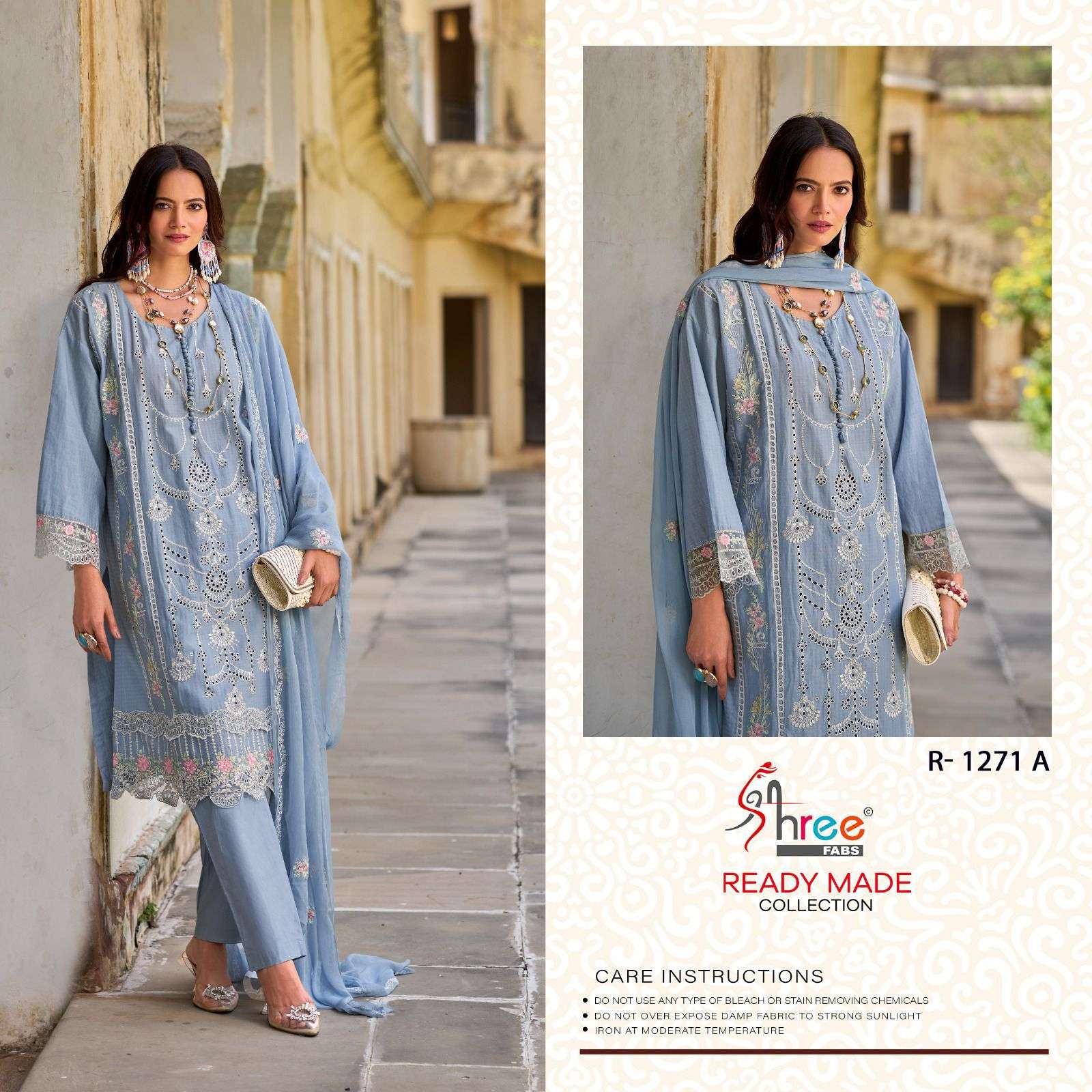 R-1271 COLOURS BY SHREE FABS HEAVY EMBROIDERED COTTON PAKISTANI DRESSES