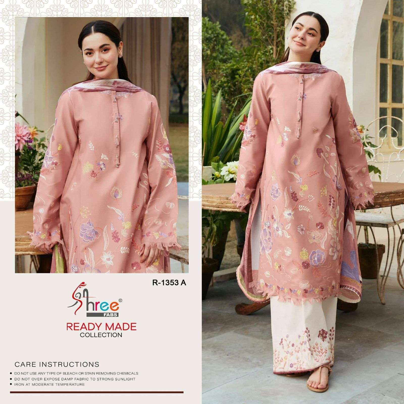 R-1353 COLOURS BY SHREE FABS HEAVY EMBROIDERED CAMBRIC COTTON DRESSES