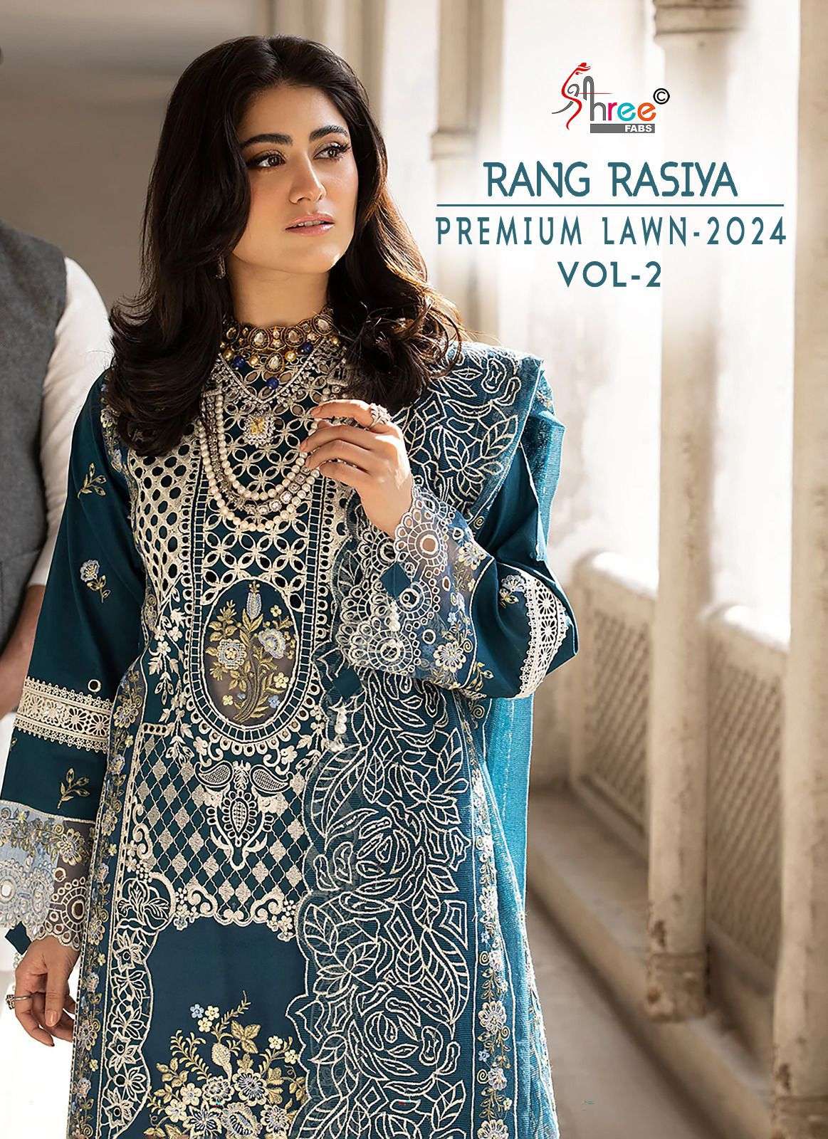 RANG RASIYA LAWN 2024-2 BY SHREE FABS 3605 TO 3610 SERIES LAWN COTTON PRINTED DRESSES