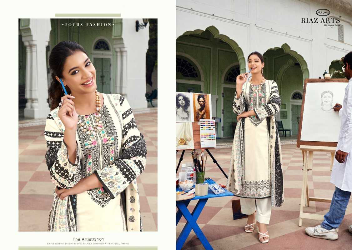 RIAZ ARTIST BY ASLIWHOLESALE 1001 TO 1008 SERIES KARACHI LAWN PRINT EMBROIDERY DRESSES