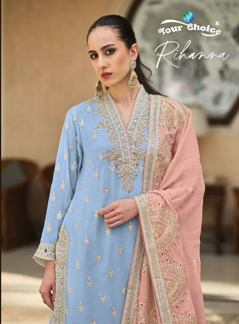 RIHANA BY YOUR CHOICE 1001 TO 1002 SERIES HEAVY PREMIUM CHIFFON DRESSES