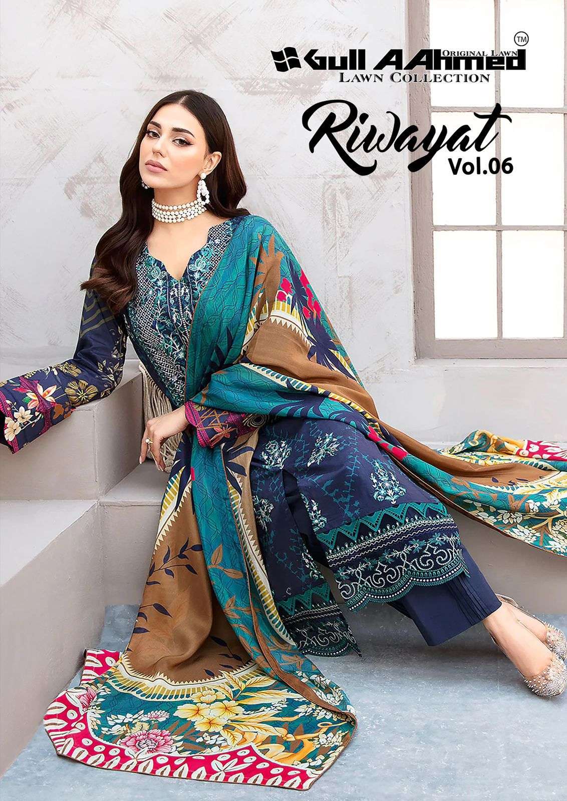 RIWAYAT VOL-6 BY GULL AAHMAD 6001 TO 6006 SERIES PURE LAWN COTTON PRINT DRESSES