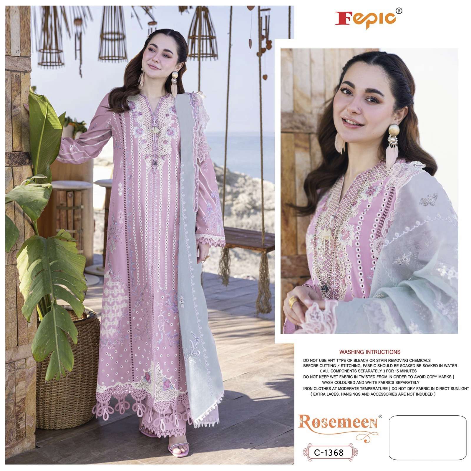 ROSEMEEN C-1368 COLOURS BY FEPIC DESIGNER COTTON EMBROIDERY DRESSES