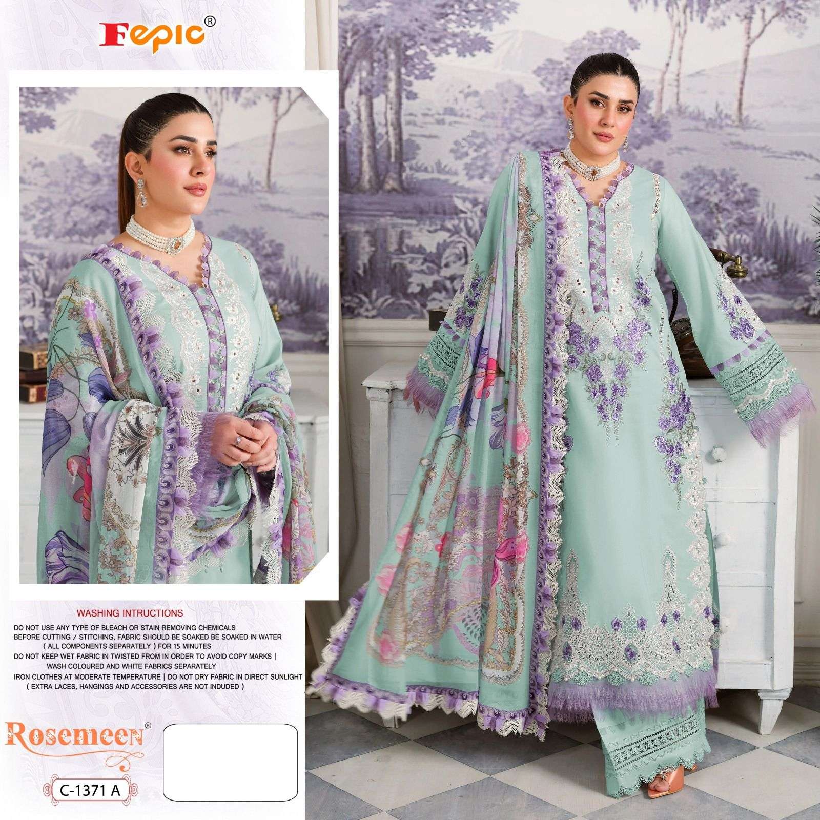 ROSEMEEN C-1371 COLOURS BY FEPIC DESIGNER COTTON EMBROIDERY DRESSES