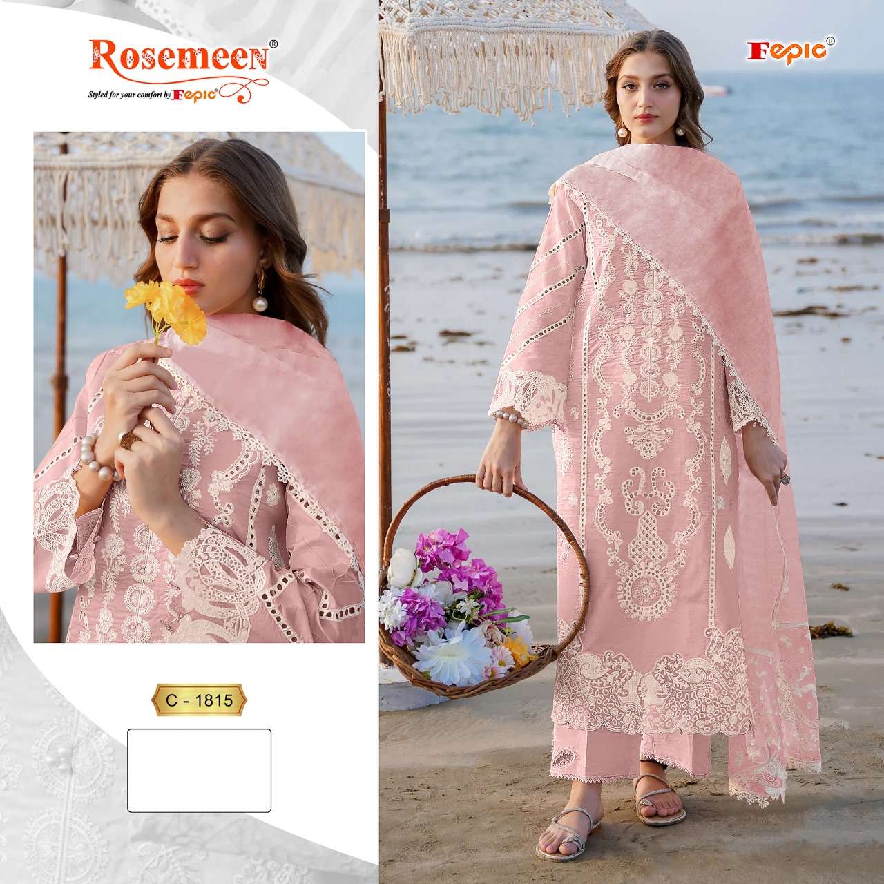 ROSEMEEN C-1815 COLOURS BY FEPIC DESIGNER COTTON EMBROIDERY DRESSES