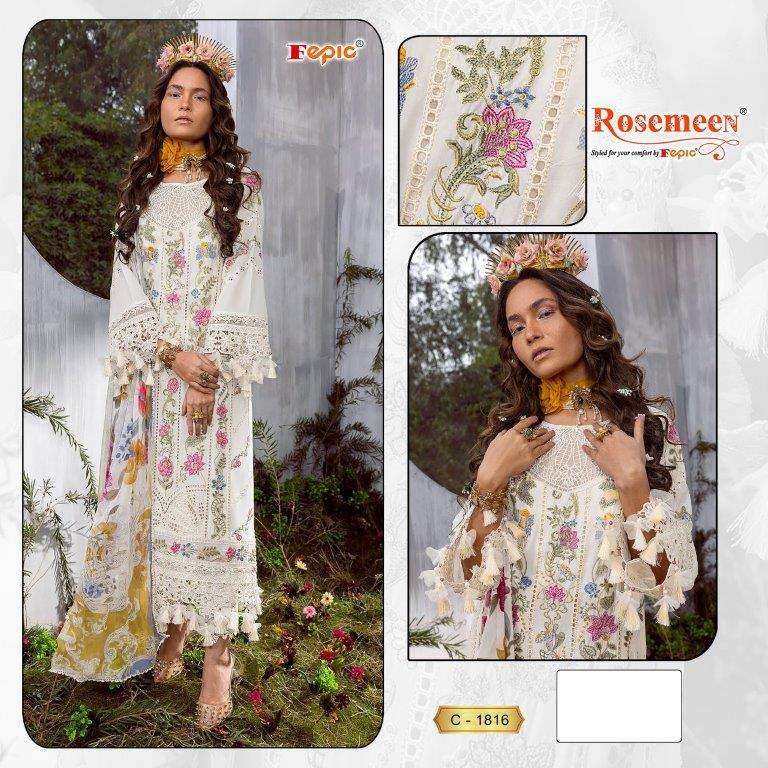 ROSEMEEN C-1816 COLOURS BY FEPIC DESIGNER COTTON EMBROIDERY DRESSES