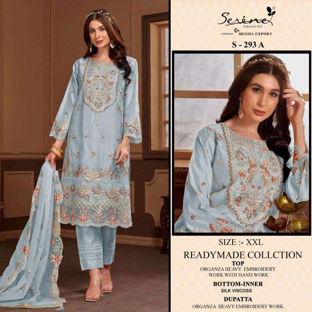 S-293 COLOURS BY SERENE DESIGNER ORGANZA EMBROIDERY PAKISTANI DRESSES