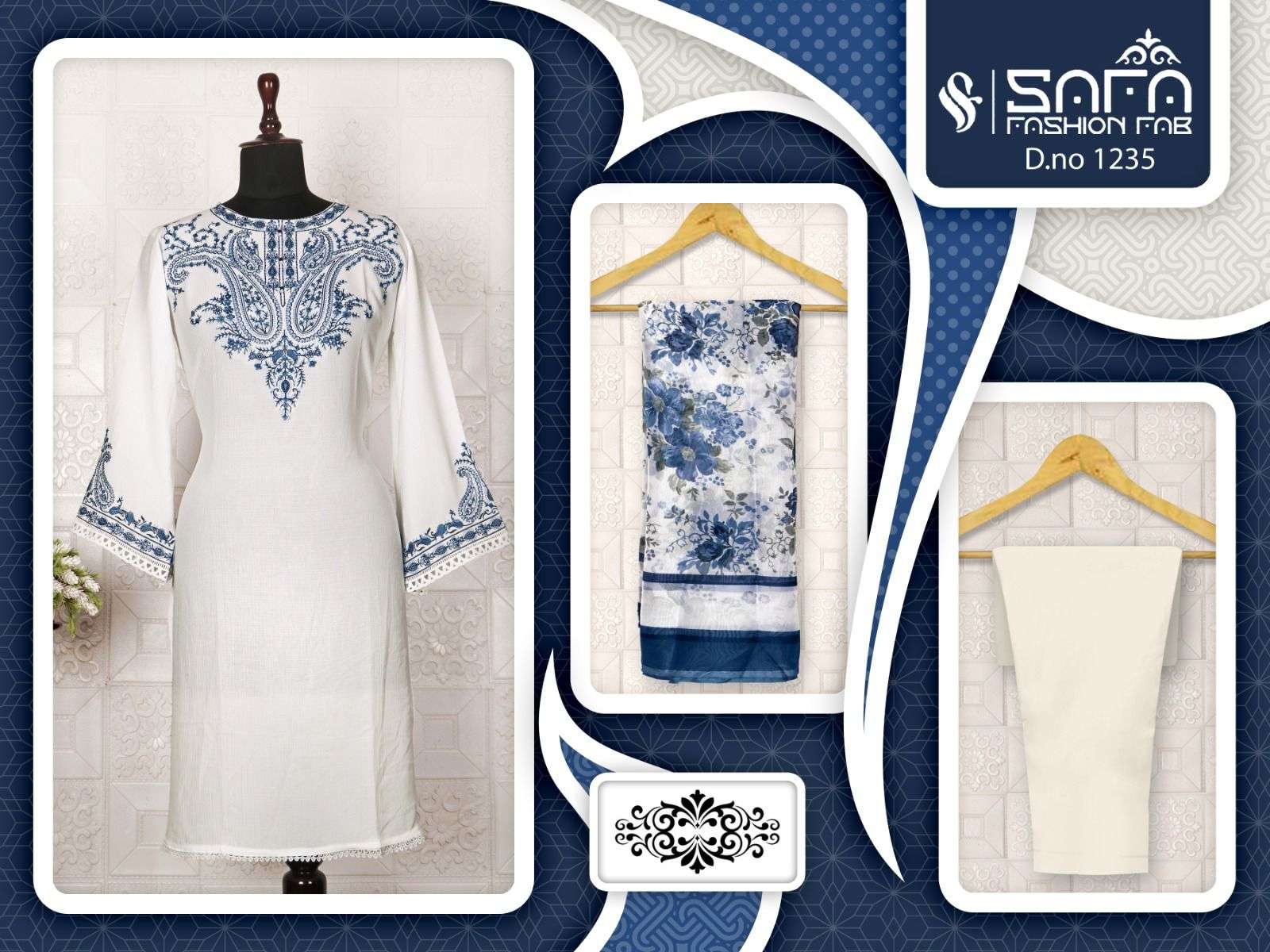 SAFA 1235 COLOURS BY SAFA FASHION HUB VOLIE FANCY STITCHED PAKISTANI DRESSES