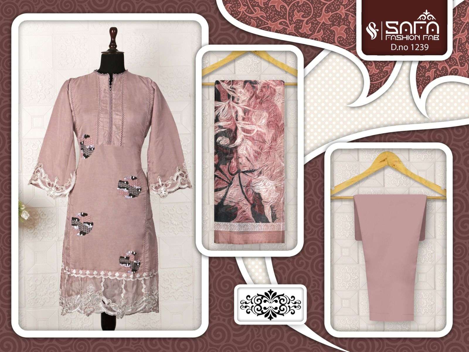 SAFA 1239 COLOURS BY SAFA FASHION HUB ORGANZA STITCHED PAKISTANI DRESSES