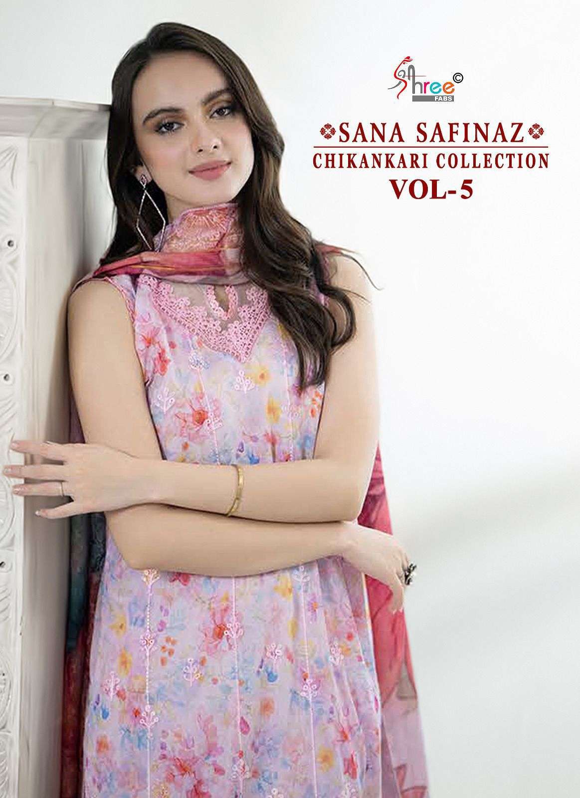 SANA SAFINAZ CHIKANKARI COLLECTION VOL-5 BY SHREE FABS DESIGNER COTTON DRESSES