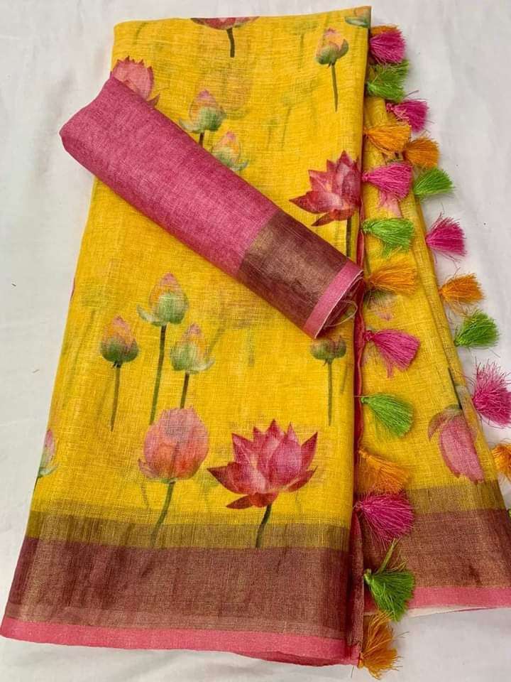 SEJAL VOL-26 BY ASLIWHOLESALE DESIGNER SOFT LINEN PRINTED SAREES