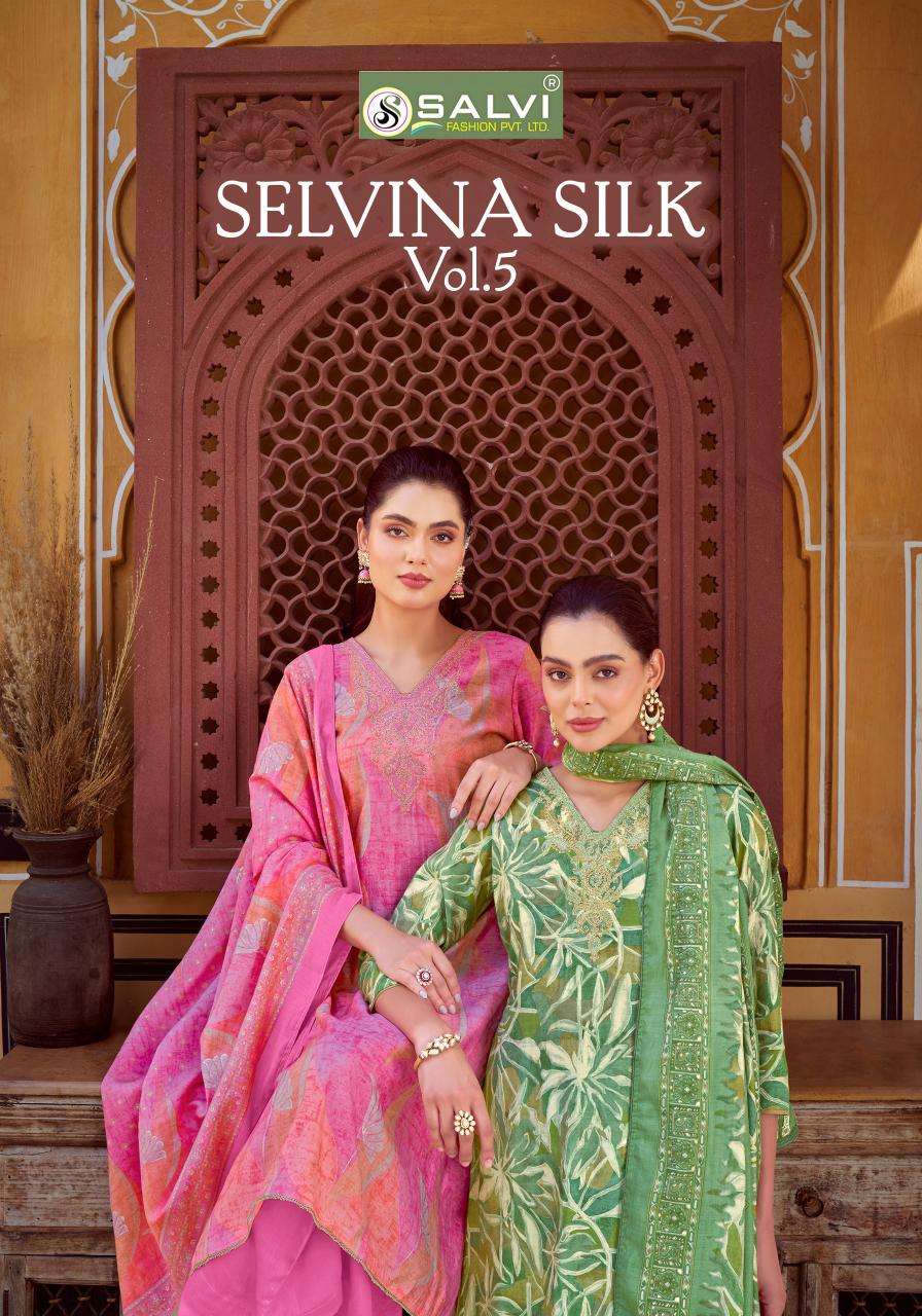 SELVINA SILK VOL-05 BY SALVI FASHION 1001 TO 1008 SERIES MODAL SILK EMBROIDERY DRESSES