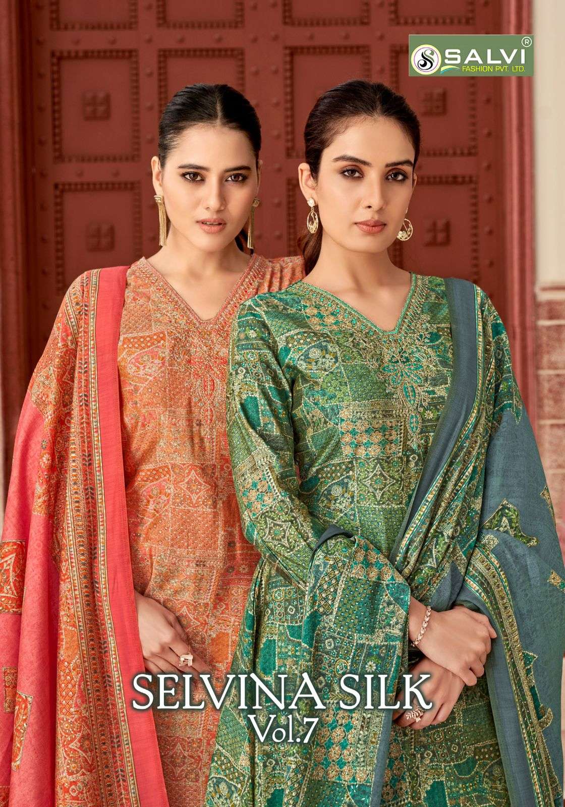 SELVINA SILK VOL-07 BY SALVI FASHION 1001 TO 1008 SERIES MODAL SILK EMBROIDERY DRESSES