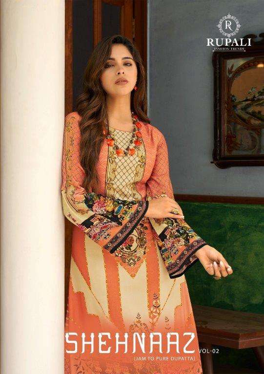 SHEHNAAZ VOL-02 BY RUPALI FASHION TRENDS DESIGNER JAAM SATIN PRINTED DRESSES