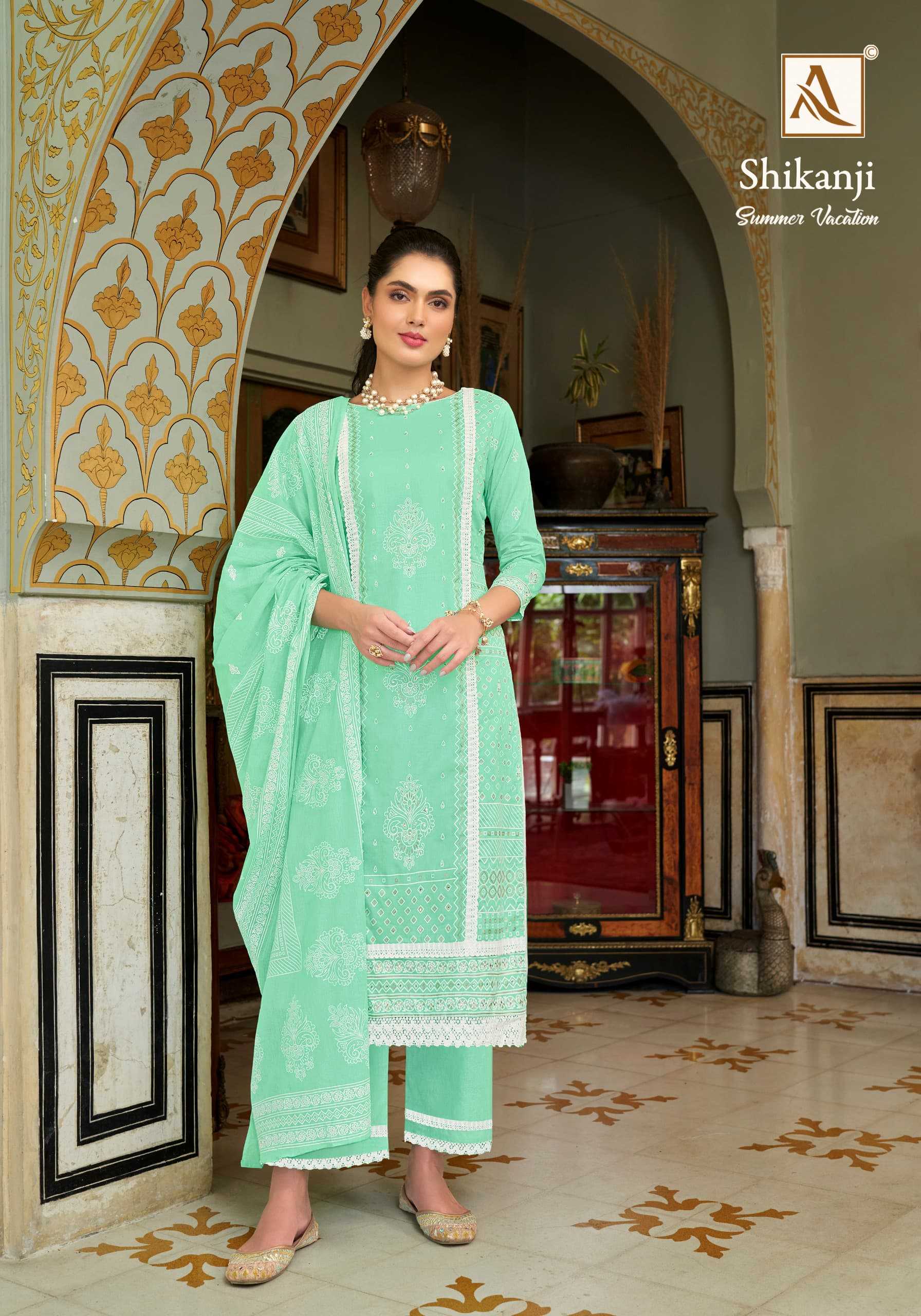 SHIKANJI BY ALOK SUIT 1541-001 TO 1541-006 SERIES COTTON CAMBRIC DRESSES