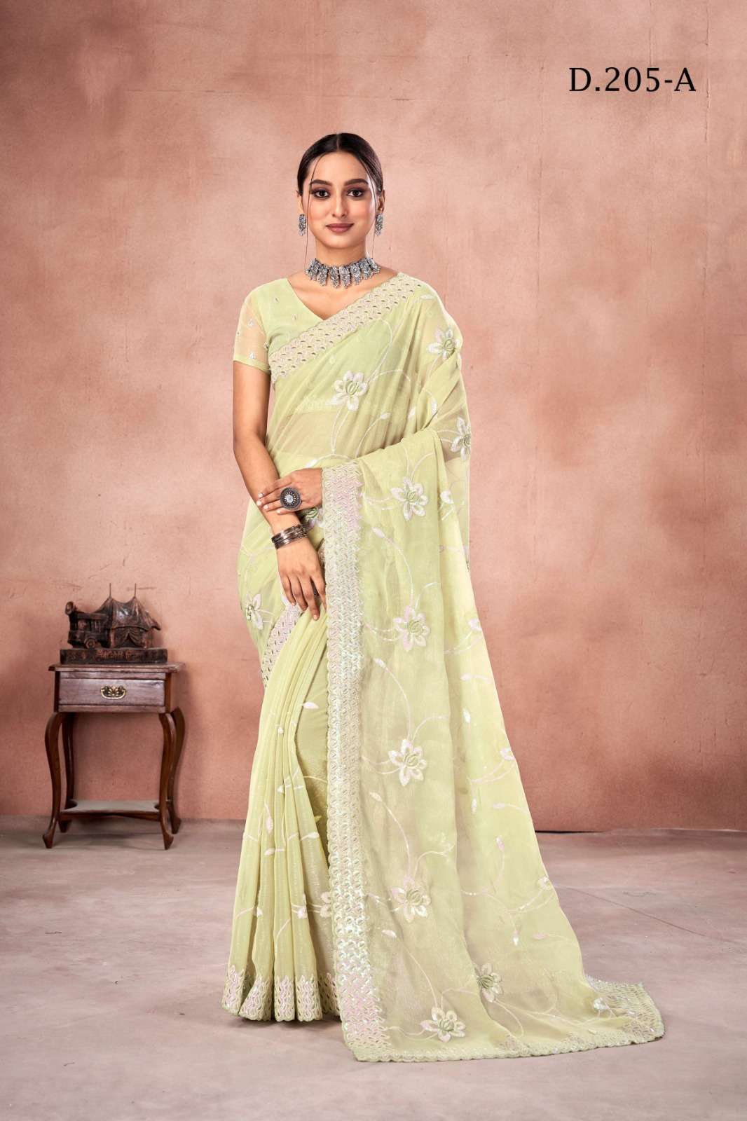 SUMA 205 SERIES BY ASLIWHOLESALE DESIGNER SOFT FANCY WORK SAREES