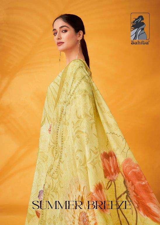 SUMMER BREEZE BY SAHIBA DESIGNER PURE COTTON LAWN DIGITAL PRINT HANDWORK DRESSES