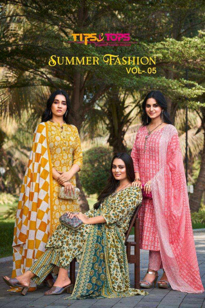 SUMMER FASHION VOL-05 BY TIPS & TOPS 101 TO 106 SERIES HEAVY COTTON SLUB DRESSES