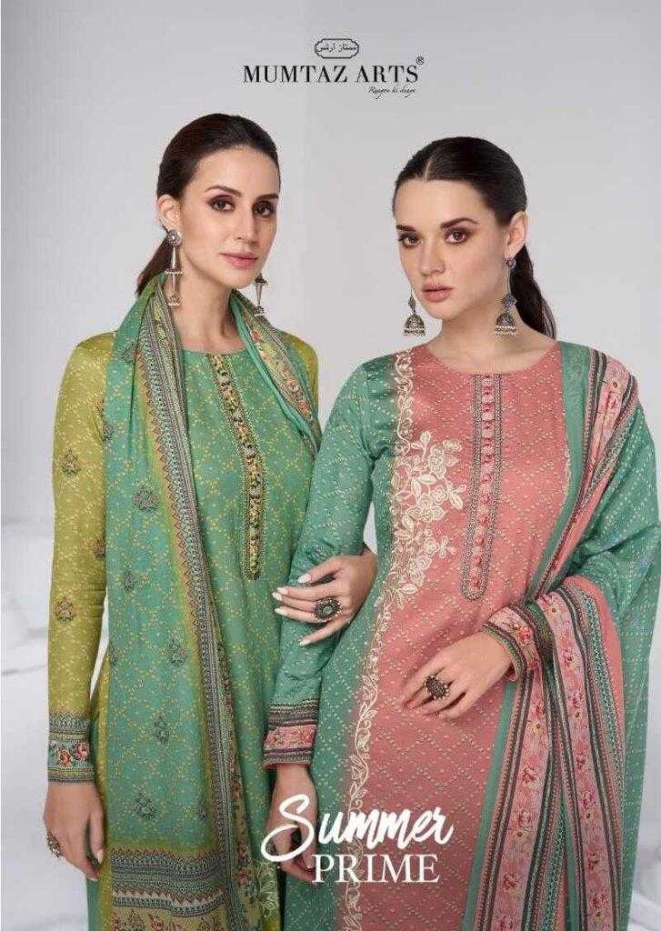 SUMMER PRIME BY MUMTAZ ARTS 18001 TO 18007 SERIES LAWN COTTON PRINT EMBROIDERY DRESSES