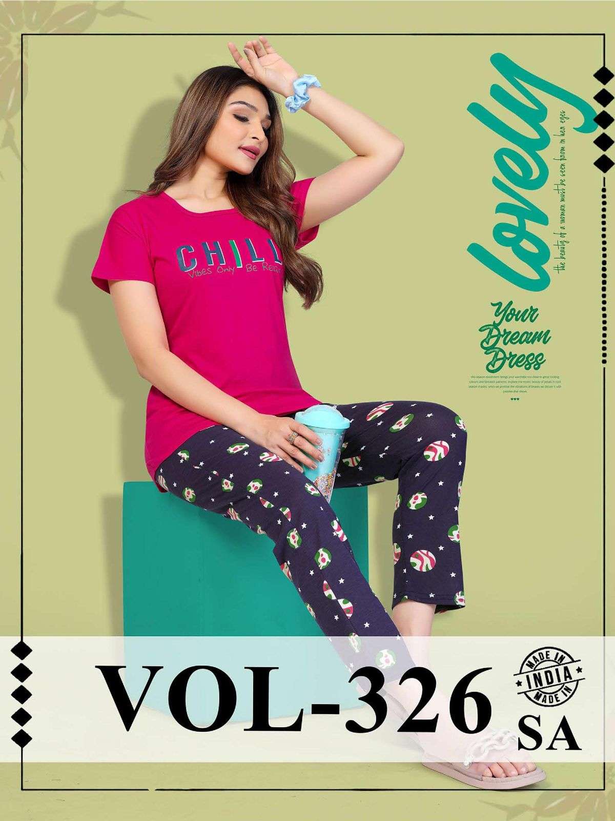 SUMMER SPECIAL 326 BY ASLIWHOLESALE HOSIERY COTTON PRINTED NIGHT DRESSES