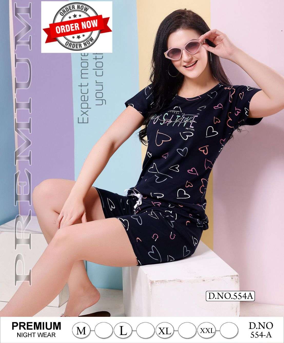 SUMMER SPECIAL 554 BY ASLIWHOLESALE HOSIERY COTTON PRINTED NIGHT DRESSES