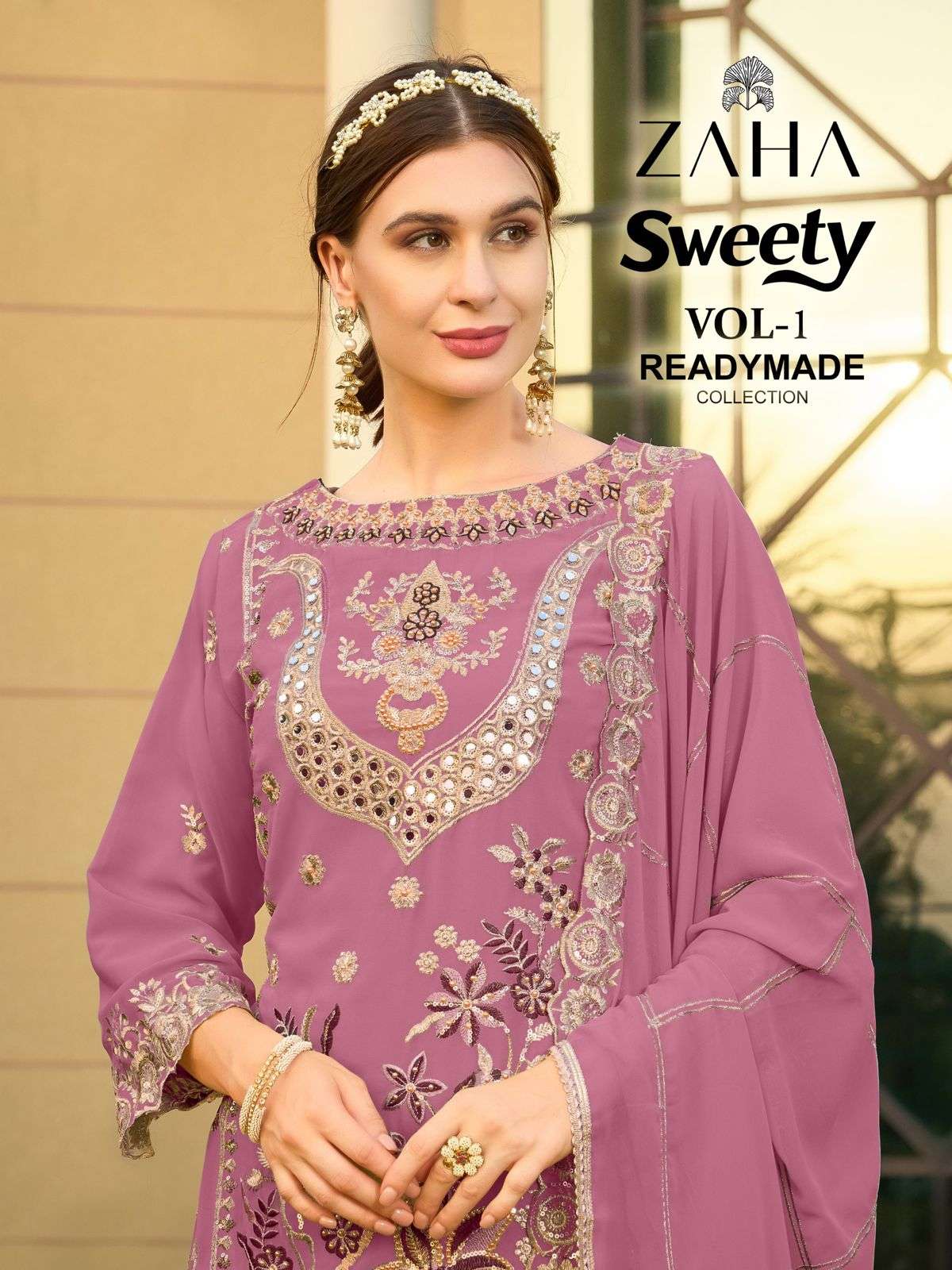 SWEETY VOL-01 BY ZAHA DESIGNER 10341 SERIES FAUX GEORGETTE WORK PAKISTANI DRESSES