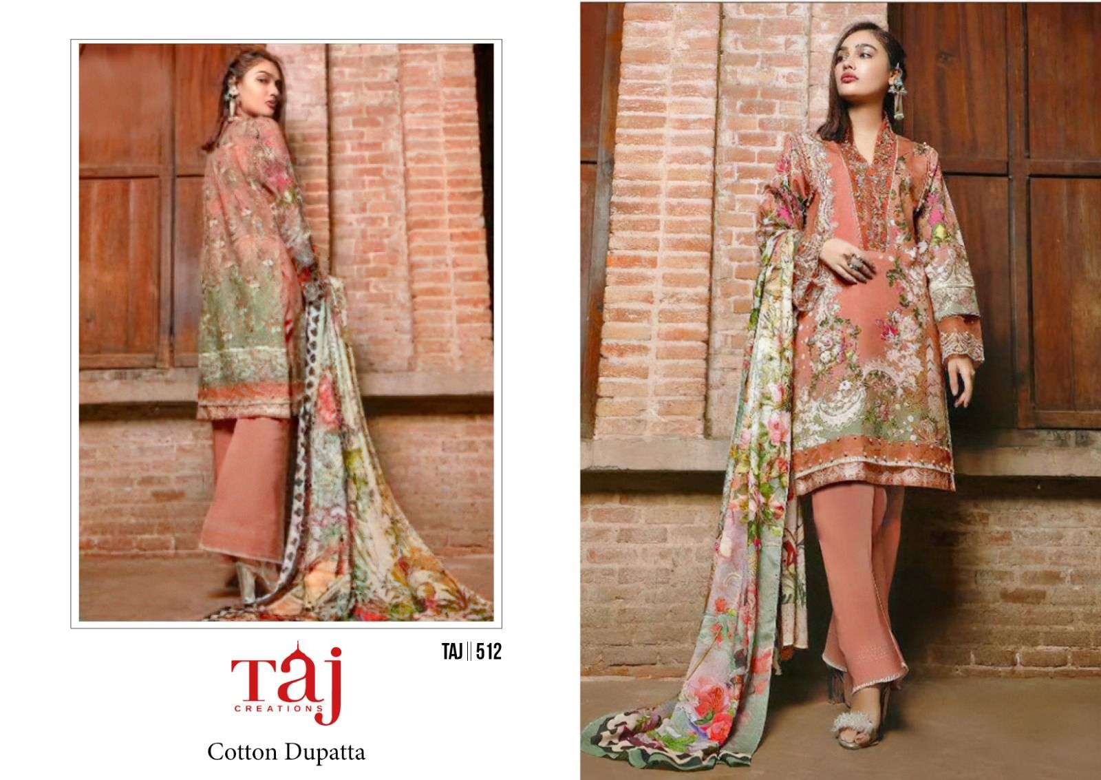 TAJ 512-514 BY TAJ CREATIONS DESIGNER PURE HEAVY COTTON PRINT DRESSES