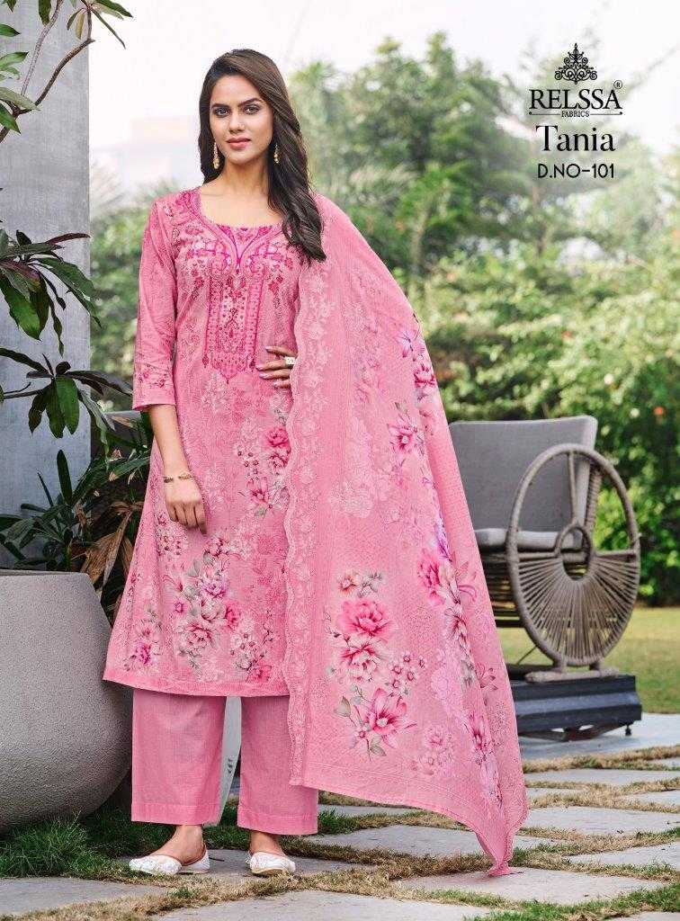 TANIA BY RELSSA DESIGNER HEAVY COTTON DIGITAL EMBROIDERED DRESSES