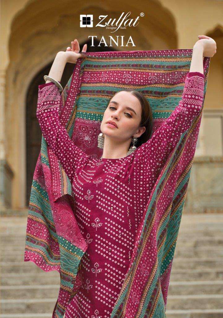 TANIA BY ZULFAT 545-001 TO 545-006 SERIES DESIGNER COTTON PRINT DRESSES