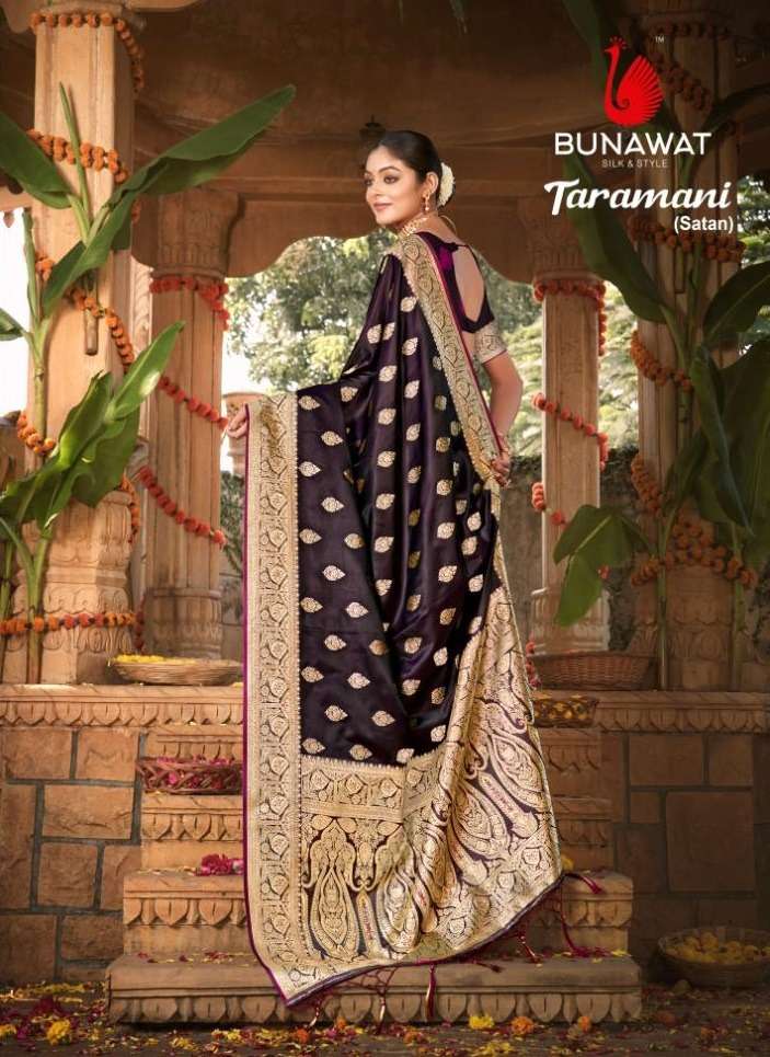 TARAMANI BY BUNAWAT 1001 TO 1006 SERIES SATIN SILK PRINT SAREES