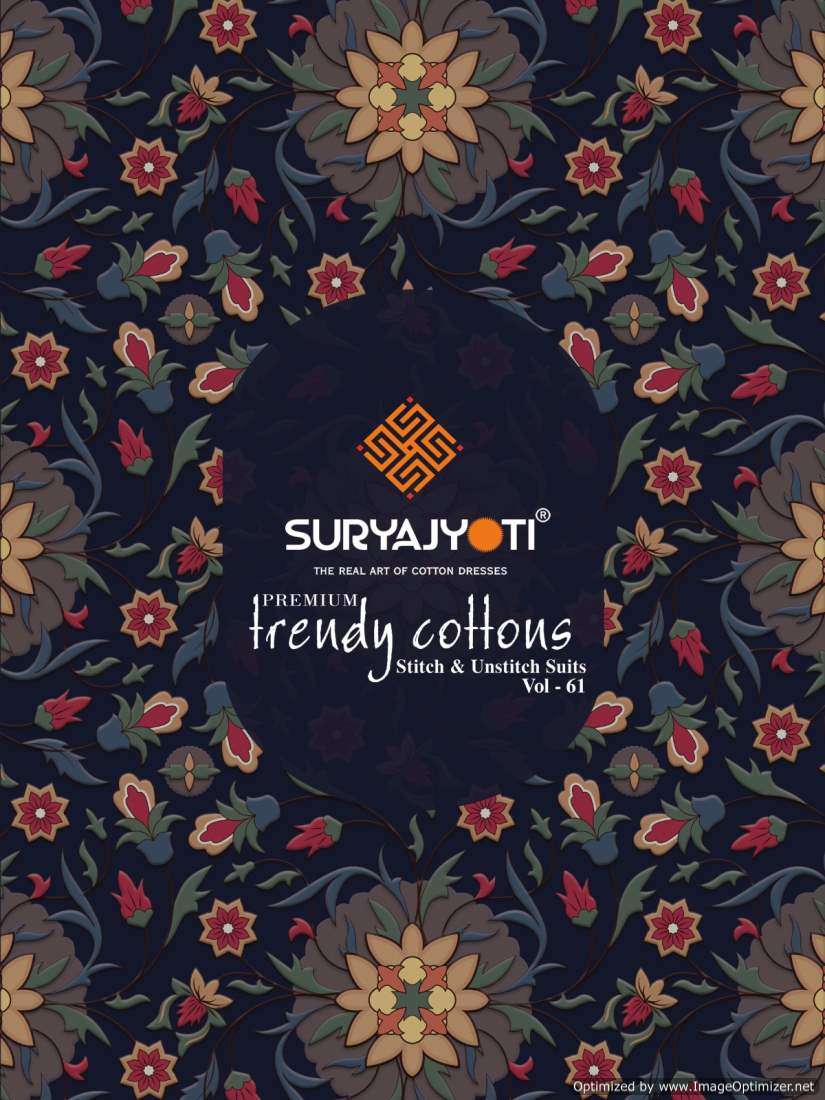 TRENDY COTTON VOL-61 BY SURYAJYOTI 6101 TO 6120 SERIES COTTON PRINTED DRESSES