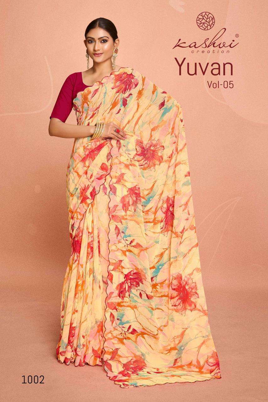 YUVAN VOL-05 BY KASHVI CREATION DESIGNER FANCY GEORGETTE PRINT SAREES