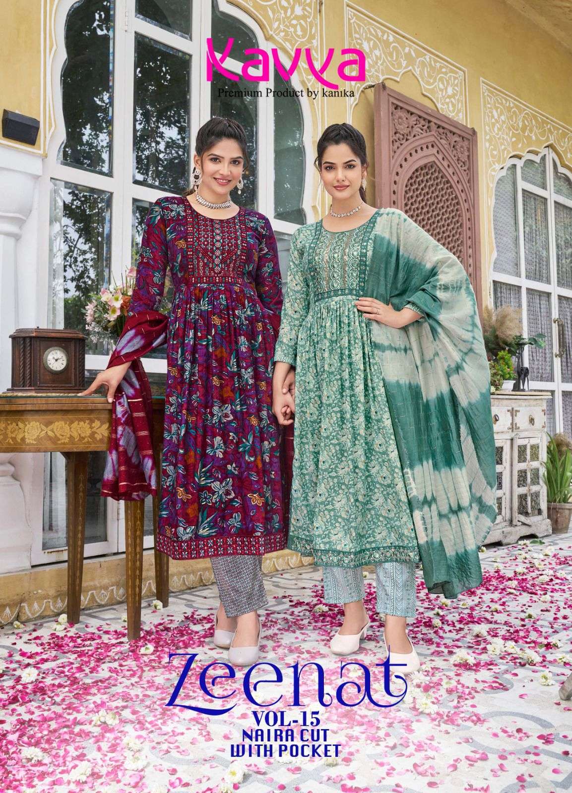 ZEENAT VOL-15 BY KAVYA 15001 TO 15010 SERIES CAPSULE PRINTED DRESSES