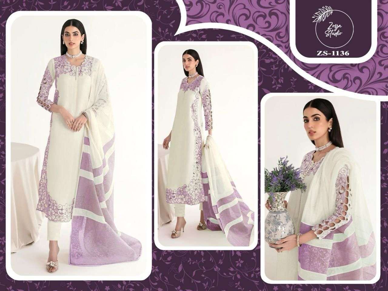 ZOYA STUDIO ZS-1136 COLOURS BY ASLIWHOLESALE GEORGETTE STITCHED DRESSES