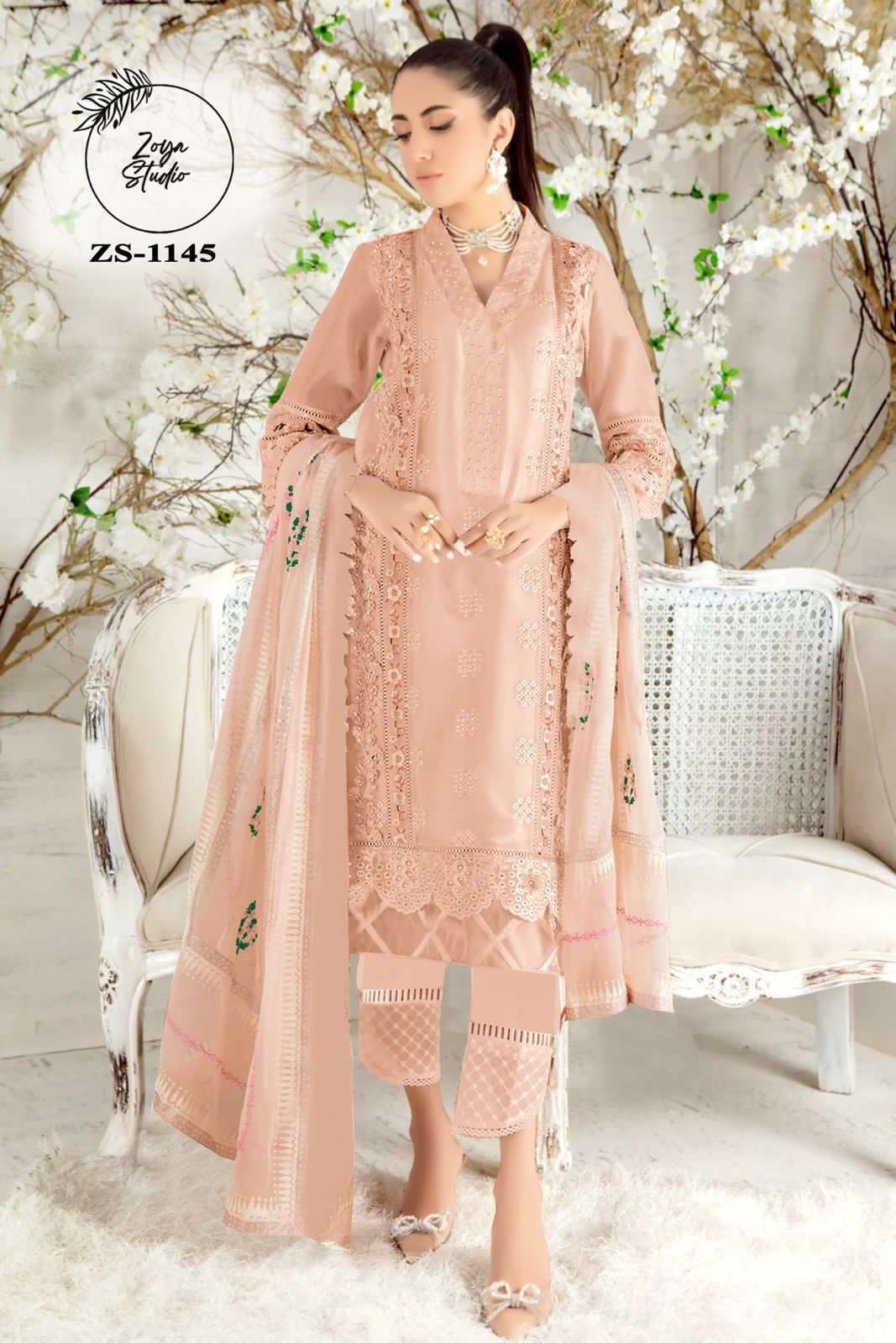 ZOYA STUDIO ZS-1145 COLOURS BY ASLIWHOLESALE GEORGETTE STITCHED DRESSES