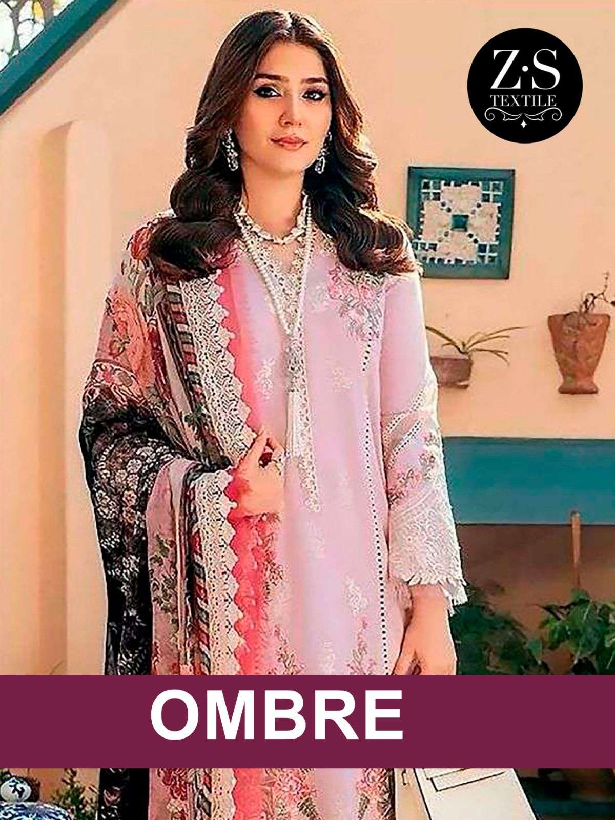 ZS-OMBRE 1006 BY ASLIWHOLESALE DESIGNER RAYON WORK PAKISTANI DRESS