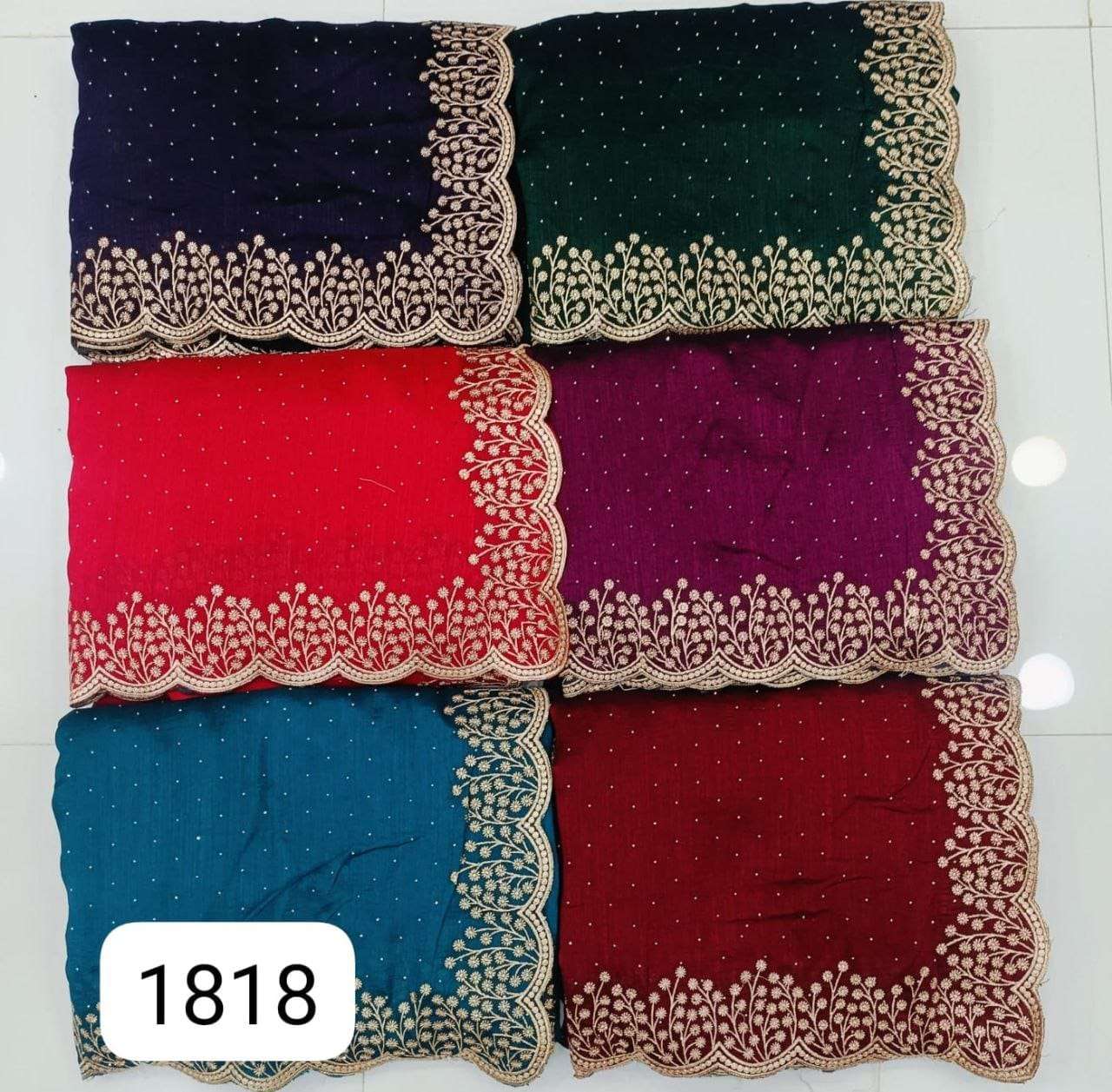 1818 COLOUR BY ASLIWHOLESALE DESIGNER PURE VICHITRA SILK EMBROIDERY SAREES