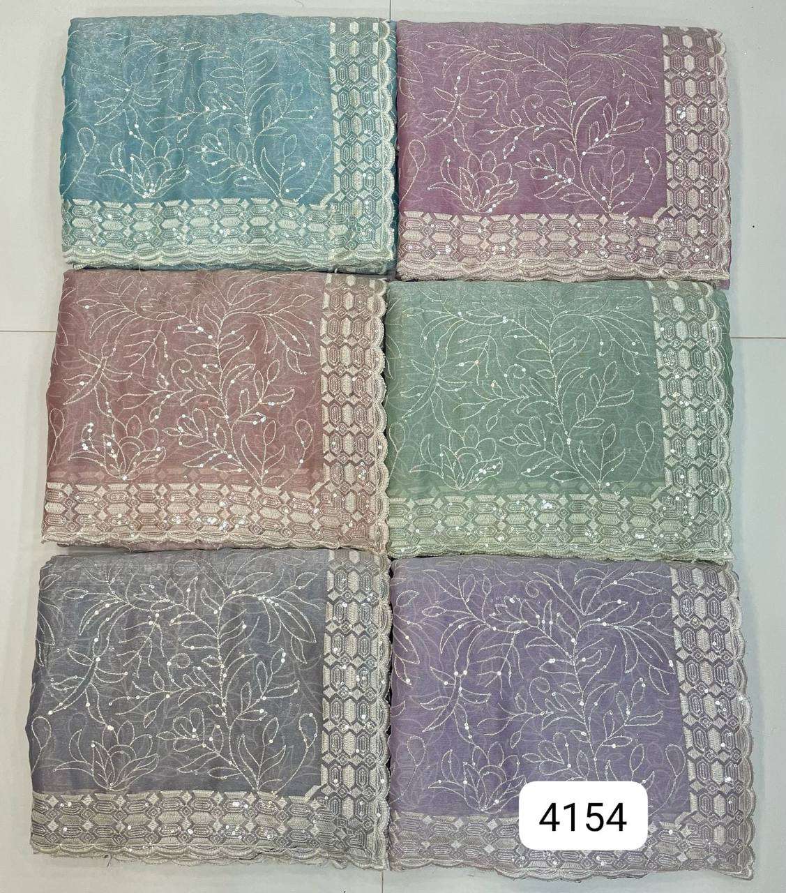 4154 COLOUR BY ASLIWHOLESALE DESIGNER SOFT FANCY STONE WORK SAREES