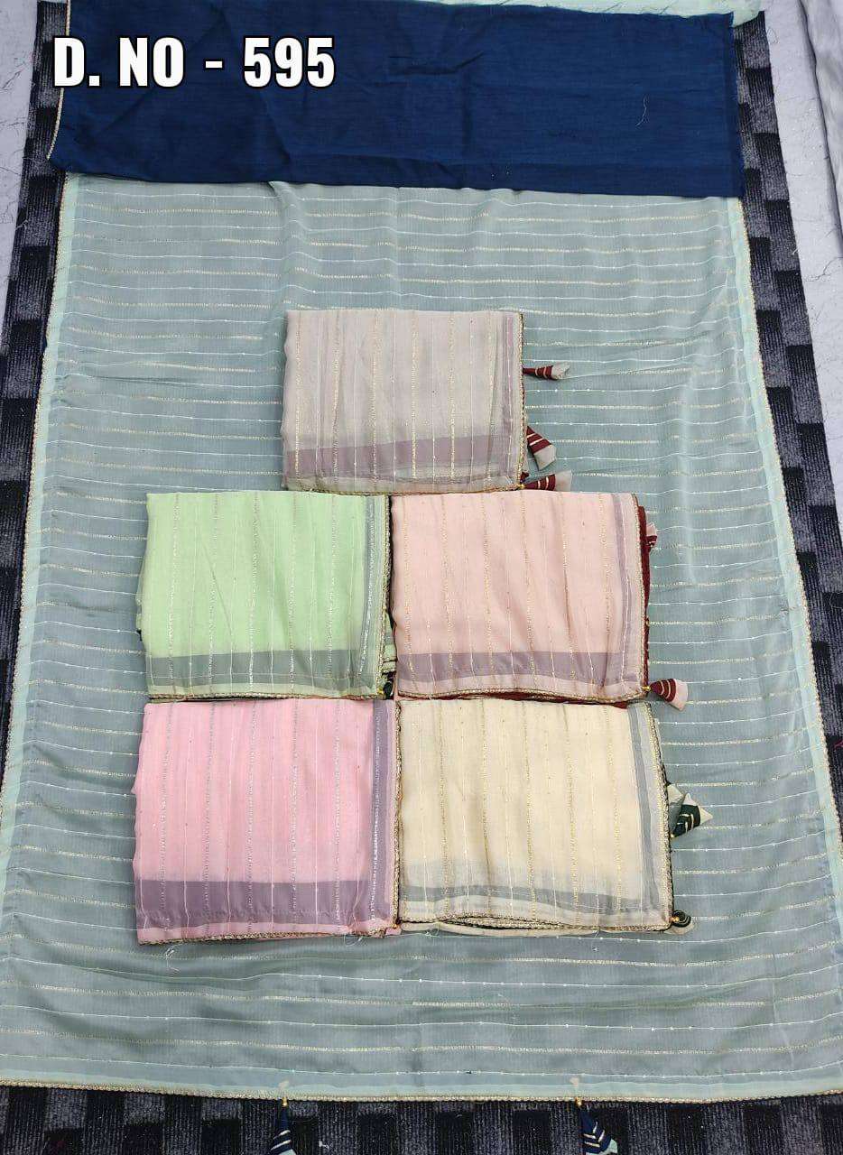 595 COLOUR BY ASLIWHOLESALE DESIGNER SOFT FANCY ORGANZA COTTON SAREES