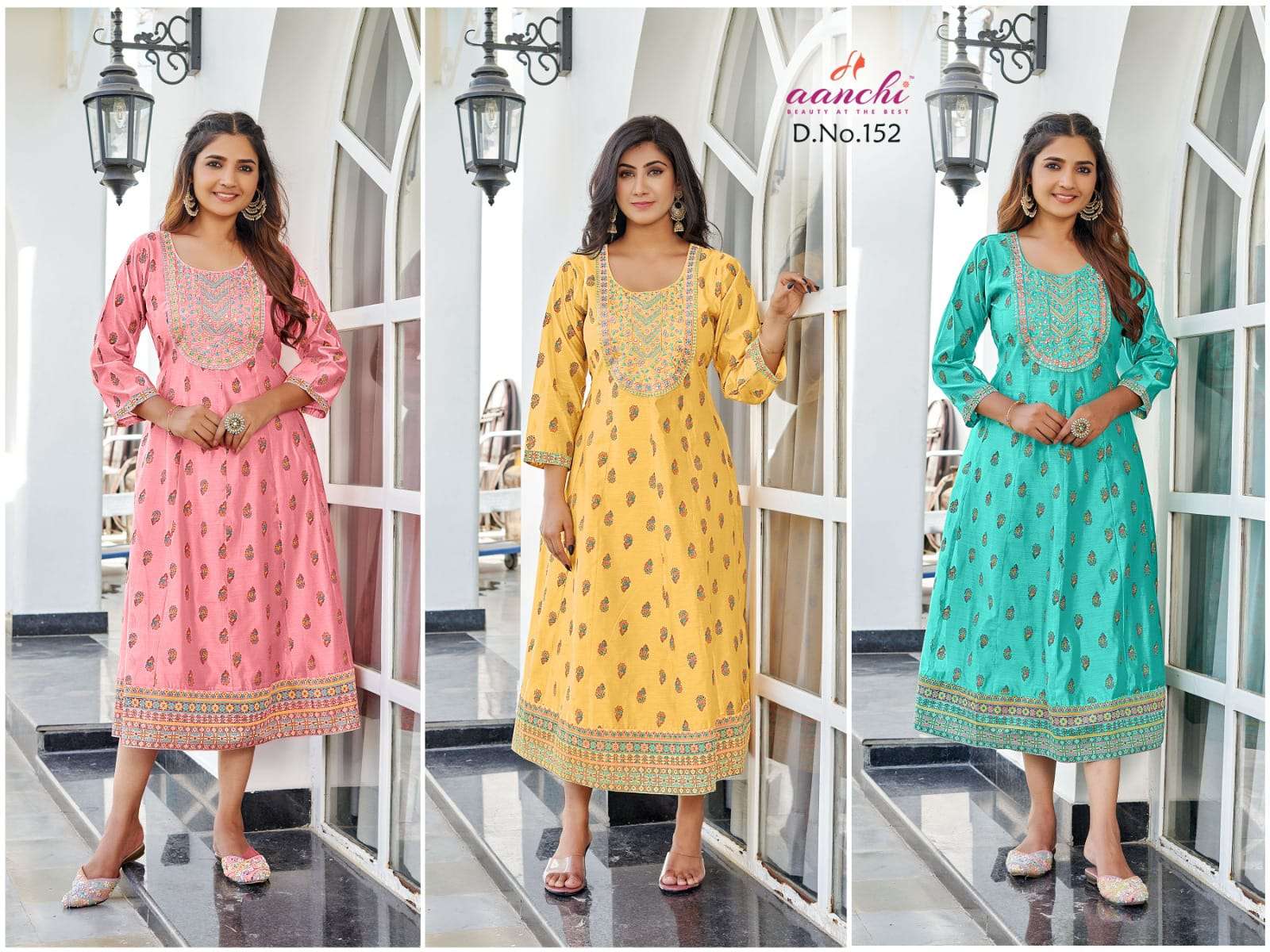 AANCHI-152 BY AANCHI A TO C SERIES FANCY MODAL SILK EMBROIDERY KURTIS