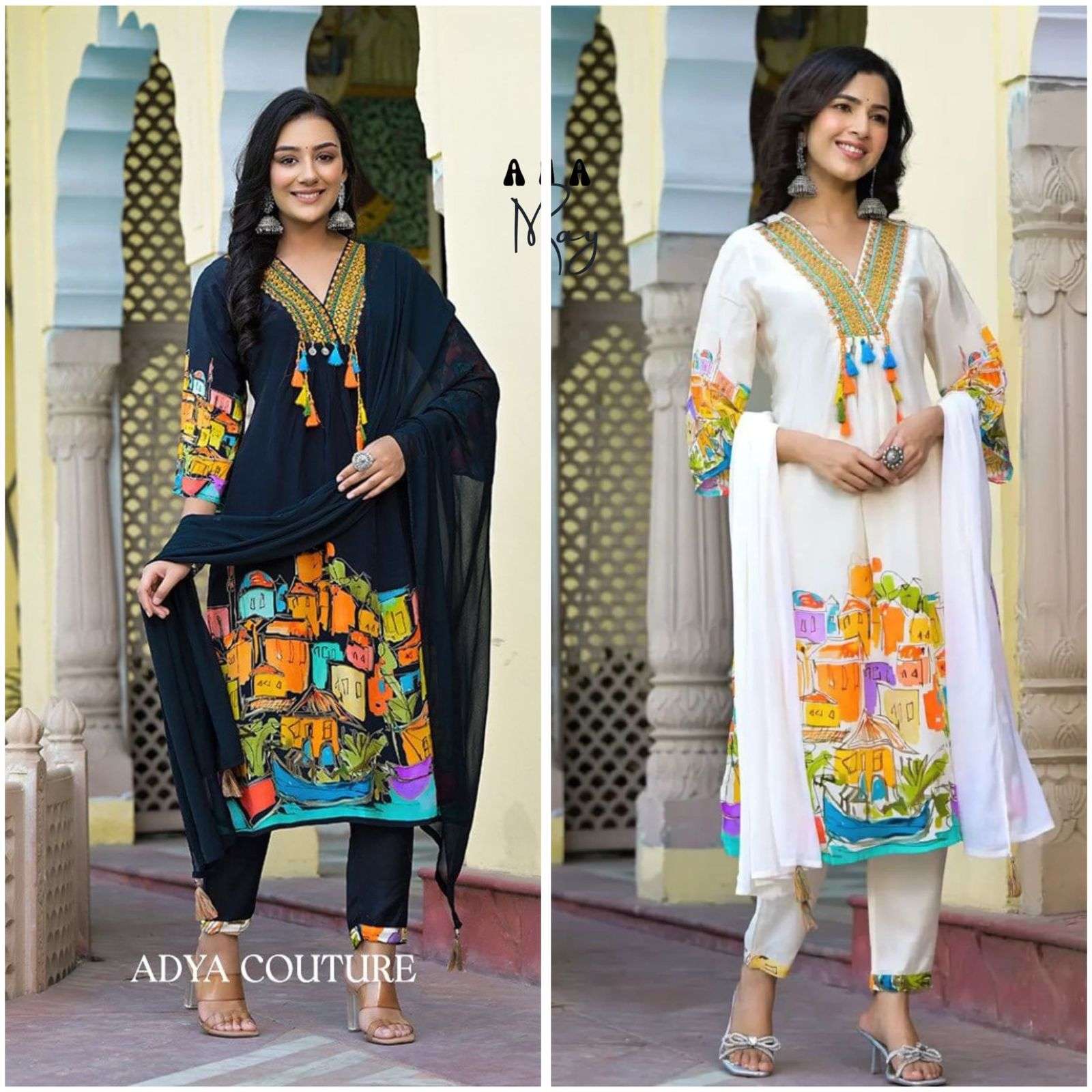 AFSANA MIRJA ROY BY ASLIWHOLESALE DESIGNER RAYON DIGITAL PRINT DRESSES