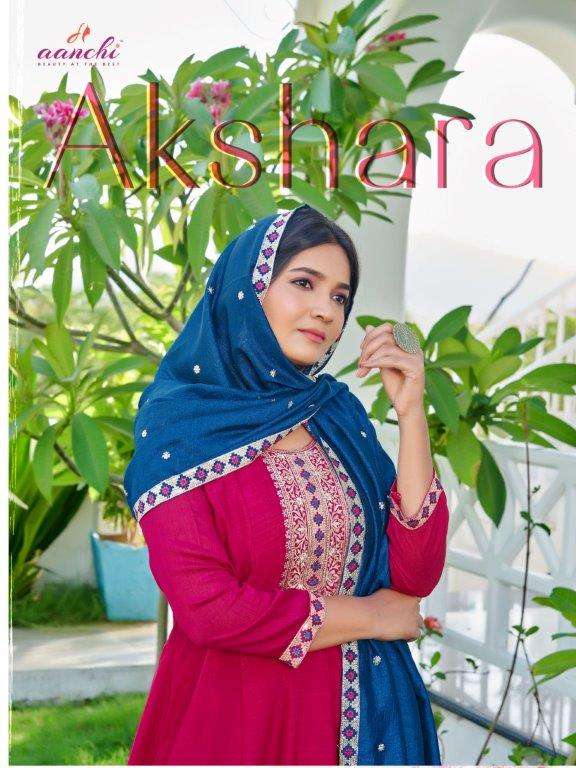 AKSHARA BY AANCHI 1001 TO 1004 SERIES FANCY VICHITRA SILK PRINT DRESSES