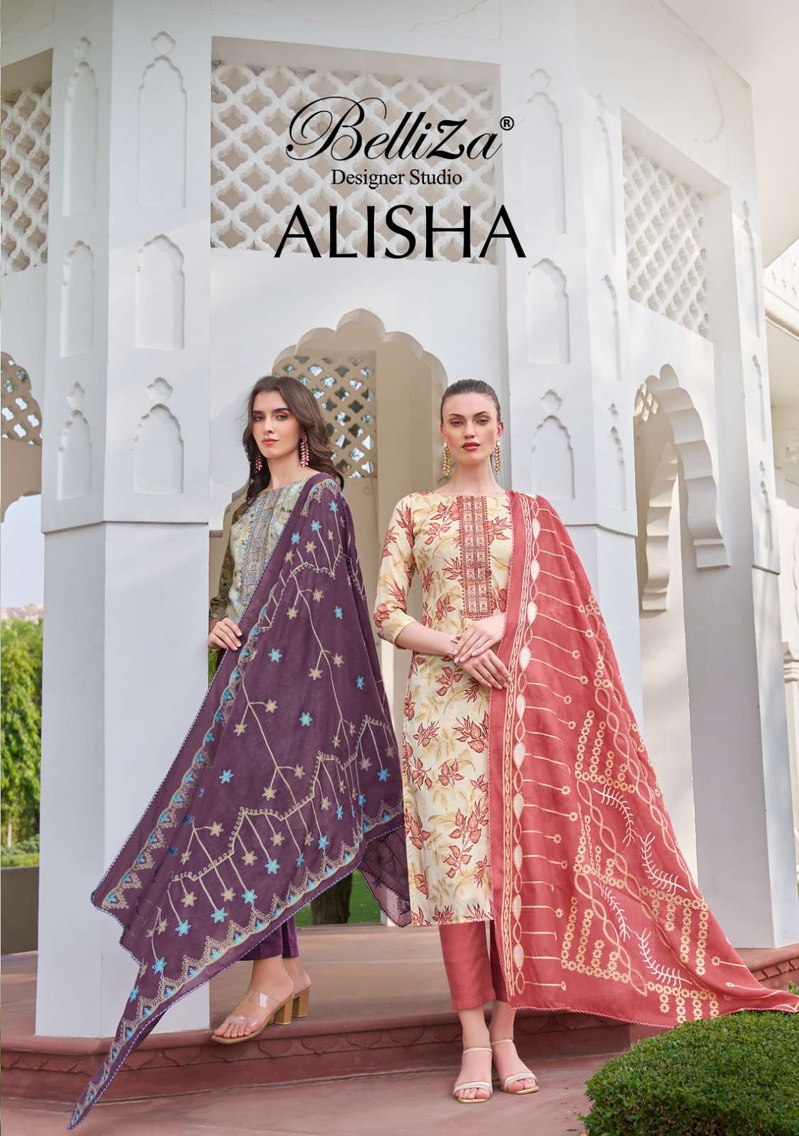 ALISHA BY BELLIZA 927-001 TO 927-008 SERIES COTTON DESIGNER PRINT DRESSES