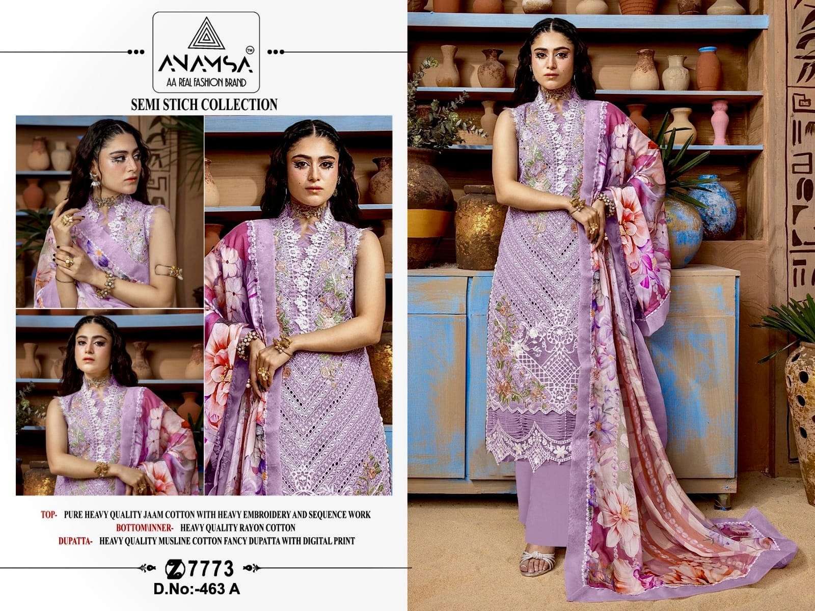 ANAMSA 463 BY ANAMSA DESIGNER PURE HEAVY JAAM COTTON WORK DRESSES